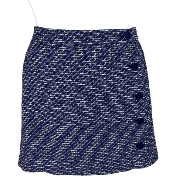 LOFT Outlet  Knit Skirt Women’s Cotton Accent Buttons Zip Close size 6 - Picture 1 of 12